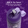 Bentgo Kids Water Bottle – Leak-Proof, Durable Tritan PFAS- & BPA-Free 15 fl oz, Kids/Toddlers Ages 3+ for School & Sports; Bite & Sip Spout, Carrying Handle, Dishwasher Safe (NEW Blooming Floral)(Unicorn & Lavender Galaxy)