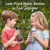 Bentgo Kids Water Bottle – Leak-Proof, Durable Tritan PFAS- & BPA-Free 15 fl oz, Kids/Toddlers Ages 3+ for School & Sports; Bite & Sip Spout, Carrying Handle, Dishwasher Safe (NEW Blooming Floral)(Sssnakes)