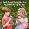 Bentgo Kids Water Bottle – Leak-Proof, Durable Tritan PFAS- & BPA-Free 15 fl oz, Kids/Toddlers Ages 3+ for School & Sports; Bite & Sip Spout, Carrying Handle, Dishwasher Safe (NEW Blooming Floral)(Petal Pink)