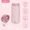 Bentgo Kids Water Bottle – Leak-Proof, Durable Tritan PFAS- & BPA-Free 15 fl oz, Kids/Toddlers Ages 3+ for School & Sports; Bite & Sip Spout, Carrying Handle, Dishwasher Safe (NEW Blooming Floral)(Petal Pink)