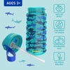 Bentgo Kids Water Bottle – Leak-Proof, Durable Tritan PFAS- & BPA-Free 15 fl oz, Kids/Toddlers Ages 3+ for School & Sports; Bite & Sip Spout, Carrying Handle, Dishwasher Safe (NEW Blooming Floral)(Shark)