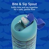 Bentgo Kids Water Bottle – Leak-Proof, Durable Tritan PFAS- & BPA-Free 15 fl oz, Kids/Toddlers Ages 3+ for School & Sports; Bite & Sip Spout, Carrying Handle, Dishwasher Safe (NEW Blooming Floral)(Shark)