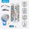 Bentgo Kids Water Bottle – Leak-Proof, Durable Tritan PFAS- & BPA-Free 15 fl oz, Kids/Toddlers Ages 3+ for School & Sports; Bite & Sip Spout, Carrying Handle, Dishwasher Safe (NEW Blooming Floral)(Race Cars)