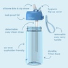 Bentgo Kids Water Bottle – Leak-Proof, Durable Tritan PFAS- & BPA-Free 15 fl oz, Kids/Toddlers Ages 3+ for School & Sports; Bite & Sip Spout, Carrying Handle, Dishwasher Safe (NEW Blooming Floral)(Blue)