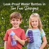 Bentgo Kids Water Bottle – Leak-Proof, Durable Tritan PFAS- & BPA-Free 15 fl oz, Kids/Toddlers Ages 3+ for School & Sports; Bite & Sip Spout, Carrying Handle, Dishwasher Safe (NEW Blooming Floral)(Unicorn & Lavender Galaxy)