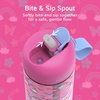 Bentgo Kids Water Bottle – Leak-Proof, Durable Tritan PFAS- & BPA-Free 15 fl oz, Kids/Toddlers Ages 3+ for School & Sports; Bite & Sip Spout, Carrying Handle, Dishwasher Safe (NEW Blooming Floral)(Rainbows and Butterflies)