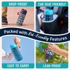 Bentgo Kids Water Bottle – Leak-Proof, Durable Tritan PFAS- & BPA-Free 15 fl oz, Kids/Toddlers Ages 3+ for School & Sports; Bite & Sip Spout, Carrying Handle, Dishwasher Safe (NEW Blooming Floral)(Rocket & Shark)