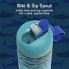 Bentgo Kids Water Bottle – Leak-Proof, Durable Tritan PFAS- & BPA-Free 15 fl oz, Kids/Toddlers Ages 3+ for School & Sports; Bite & Sip Spout, Carrying Handle, Dishwasher Safe (NEW Blooming Floral)(Rocket & Shark)