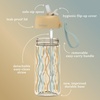 Bentgo Kids Water Bottle – Leak-Proof, Durable Tritan PFAS- & BPA-Free 15 fl oz, Kids/Toddlers Ages 3+ for School & Sports; Bite & Sip Spout, Carrying Handle, Dishwasher Safe (NEW Blooming Floral)(Wavy)