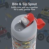 Bentgo Kids Water Bottle – Leak-Proof, Durable Tritan PFAS- & BPA-Free 15 fl oz, Kids/Toddlers Ages 3+ for School & Sports; Bite & Sip Spout, Carrying Handle, Dishwasher Safe (NEW Blooming Floral)(Trucks)