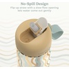 Bentgo Kids Water Bottle – Leak-Proof, Durable Tritan PFAS- & BPA-Free 15 fl oz, Kids/Toddlers Ages 3+ for School & Sports; Bite & Sip Spout, Carrying Handle, Dishwasher Safe (NEW Blooming Floral)(Wavy)