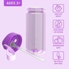 Bentgo Kids Water Bottle – Leak-Proof, Durable Tritan PFAS- & BPA-Free 15 fl oz, Kids/Toddlers Ages 3+ for School & Sports; Bite & Sip Spout, Carrying Handle, Dishwasher Safe (NEW Blooming Floral)(Purple)