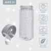 Bentgo Kids Water Bottle – Leak-Proof, Durable Tritan PFAS- & BPA-Free 15 fl oz, Kids/Toddlers Ages 3+ for School & Sports; Bite & Sip Spout, Carrying Handle, Dishwasher Safe (NEW Blooming Floral)(Glitter Edition – Silver)