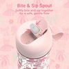 Bentgo Kids Water Bottle – Leak-Proof, Durable Tritan PFAS- & BPA-Free 15 fl oz, Kids/Toddlers Ages 3+ for School & Sports; Bite & Sip Spout, Carrying Handle, Dishwasher Safe (NEW Blooming Floral)(Ballet and Bows)
