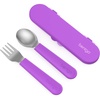 Bentgo Kids Plastic Utensil Set with Fork, Spoon, & Storage Case(Purple)