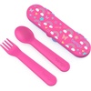 Bentgo Kids Plastic Utensil Set with Fork, Spoon, & Storage Case(Rainbows and Butterflies)
