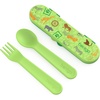 Bentgo Kids Plastic Utensil Set with Fork, Spoon, & Storage Case(Safari)