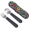 Bentgo Kids Plastic Utensil Set with Fork, Spoon, & Storage Case(Sssnakes)