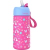 Bentgo Kids Stainless Steel Water Bottle, Leak-Proof, 14 oz, Bite & Sip(Rainbows & Butterflies)