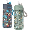 Bentgo Kids Water Bottle – Leak-Proof, Durable Tritan PFAS- & BPA-Free 15 fl oz, Kids/Toddlers Ages 3+ for School & Sports; Bite & Sip Spout, Carrying Handle, Dishwasher Safe (NEW Blooming Floral)(Dinosaur & Dino Fossils)