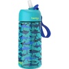 Bentgo Kids Water Bottle – Leak-Proof, Durable Tritan PFAS- & BPA-Free 15 fl oz, Kids/Toddlers Ages 3+ for School & Sports; Bite & Sip Spout, Carrying Handle, Dishwasher Safe (NEW Blooming Floral)(Shark)