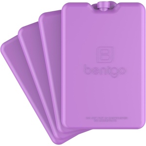 Bentgo Chillers Ice Packs, Slim Reusable Lunch Ice Packs, 4-Pack(Purple)