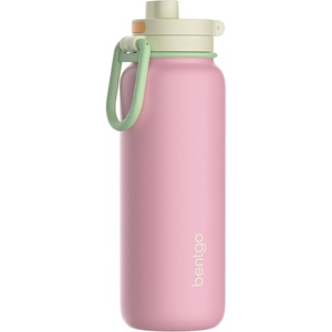 Bentgo Flip 2-in-1 Straw & Chug Leak-Proof Insulated Water Bottle, 24 fl oz(Sherbet)