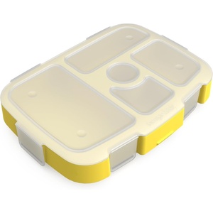 Bentgo Kids Prints Tray with Transparent Cover, 5-Compartment, BPA-Free(Construction Trucks)