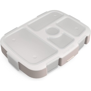 Bentgo Kids Prints Tray with Transparent Cover, 5-Compartment, BPA-Free(Dino Fossils)