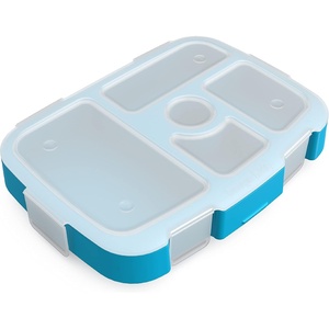 Bentgo Kids Prints Tray with Transparent Cover, 5-Compartment, BPA-Free(Dinosaur)