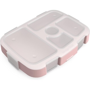 Bentgo Kids Prints Tray with Transparent Cover, 5-Compartment, BPA-Free(Green Rainbow)