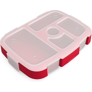 Bentgo Kids Prints Tray with Transparent Cover, 5-Compartment, BPA-Free(Rocket)