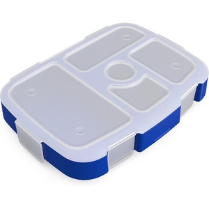 Bentgo Kids Prints Tray with Transparent Cover, 5-Compartment, BPA-Free(Shark)