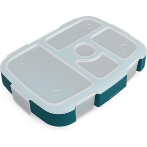 Bentgo Kids Prints Tray with Transparent Cover, 5-Compartment, BPA-Free(Trains)