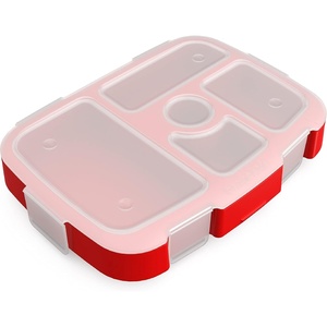 Bentgo Kids Prints Tray with Transparent Cover, 5-Compartment, BPA-Free(Trucks)