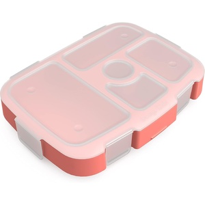Bentgo Kids Replacement Tray, Transparent Cover, 5-Compartment(Coral)