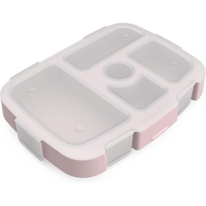 Bentgo Kids Replacement Tray with Transparent Cover, 5 Compartments(Glitter Edition – Petal Pink)